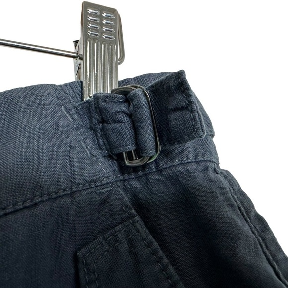 Athleta Womens Voyager Linen Shorts 8 Granite Blue Lightweight Adjustable Waist - Picture 7 of 12